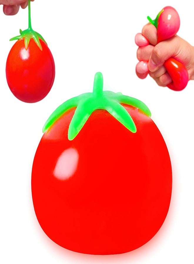 EVDERS 1Pcs Fruit Taba Squishy Toys Tomato Stress Balls for Adults and Kids Squishy Fidget Toy Sticky Sensory Stress Relief Toy Slow Rising Tomato Squishies for Office Classroom Prize Party Favors - Image 1